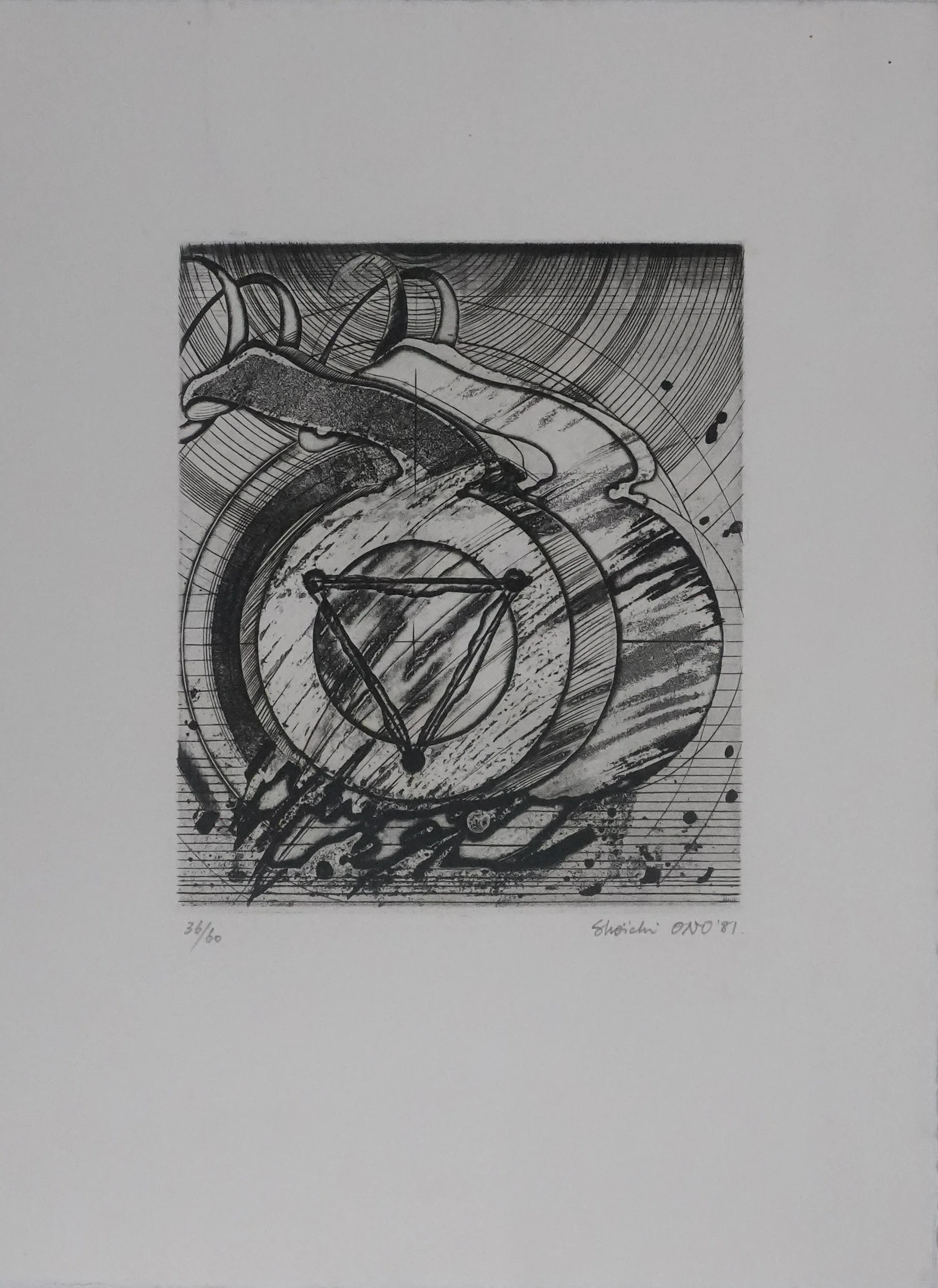 Shoichi ONO : Symboles, Gravure originale signée