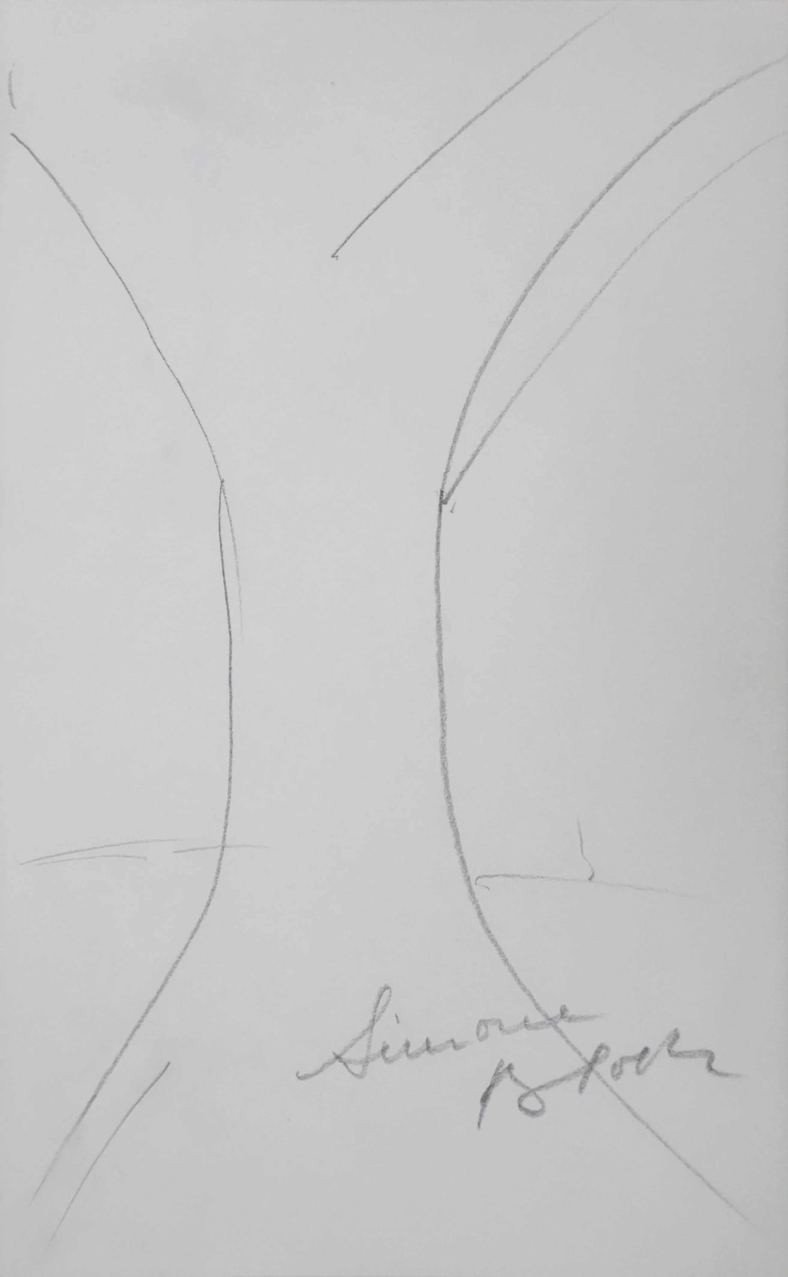 Simone BLOCH : L'arbre de près, Autographe et dessin original signé