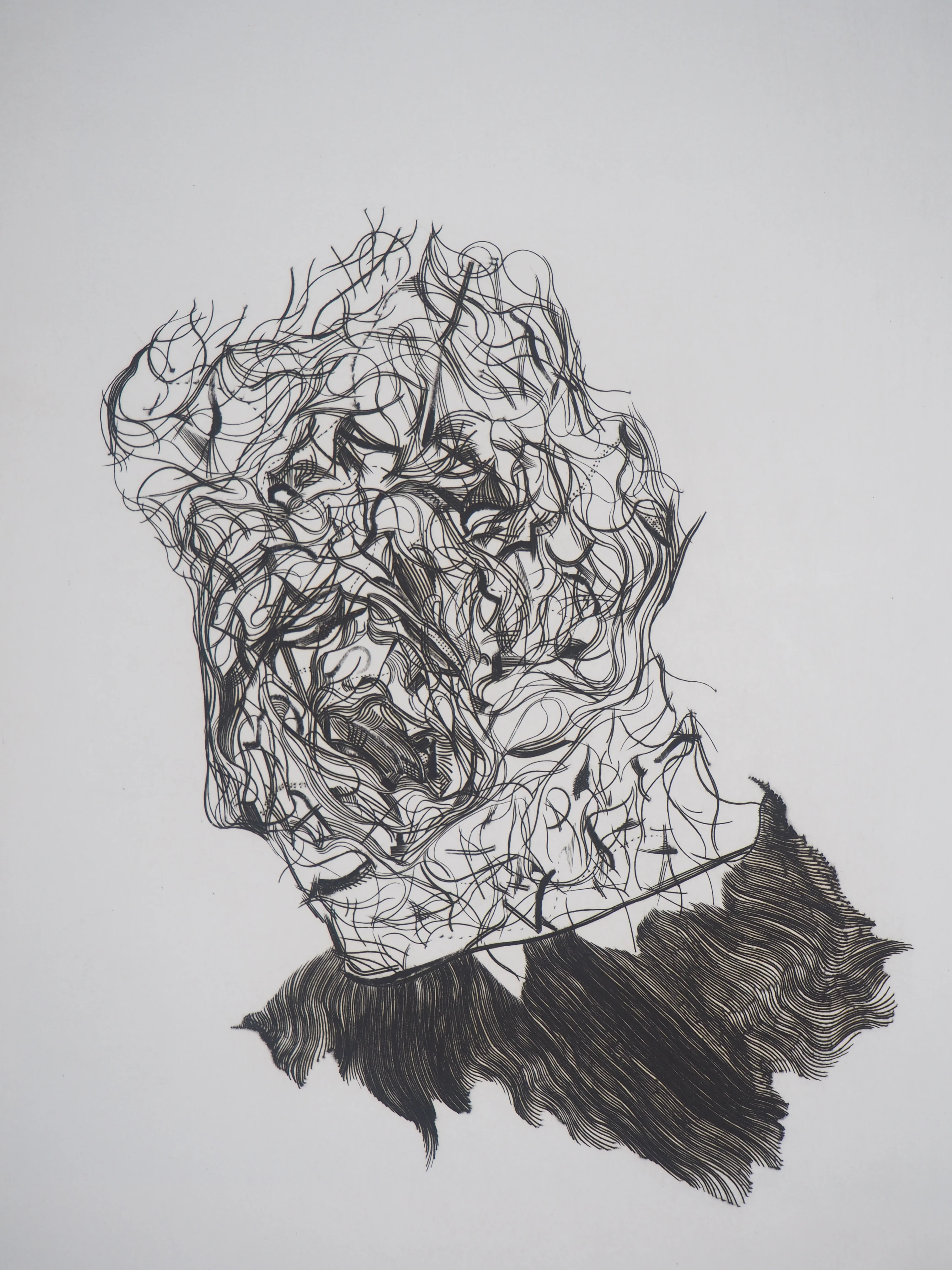 Simon-Nicolas SOCHOS : Portrait de musicien, Gravure originale signée - Image 4