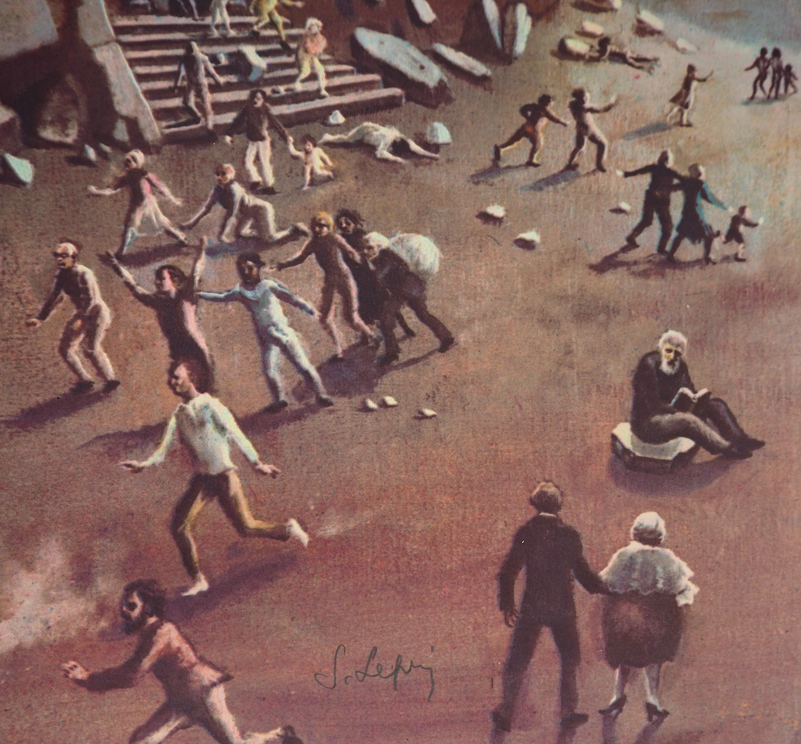 Stanislao LEPRI : La chute de la Tour de Babel, Sérigraphie originale signée - Image 3
