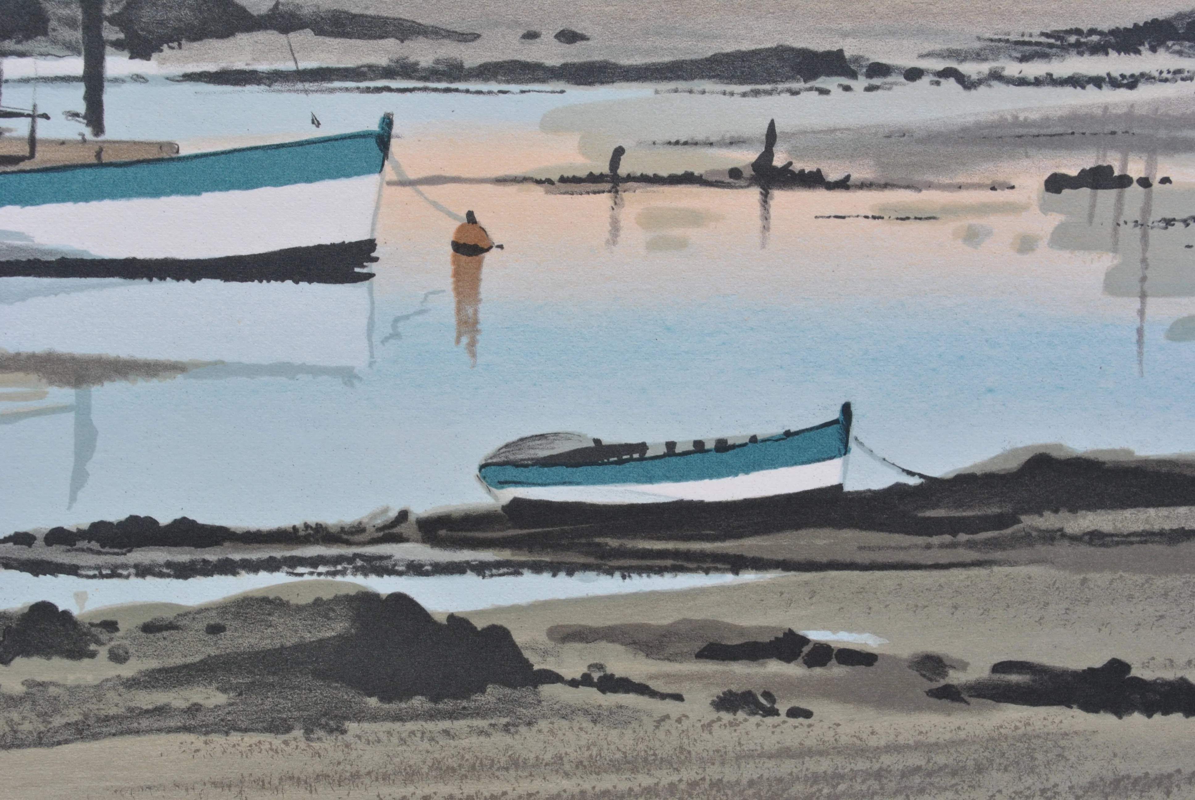 Stéphane LAURO : Petit port à Noirmoutier, Lithographie originale signée - Image 7