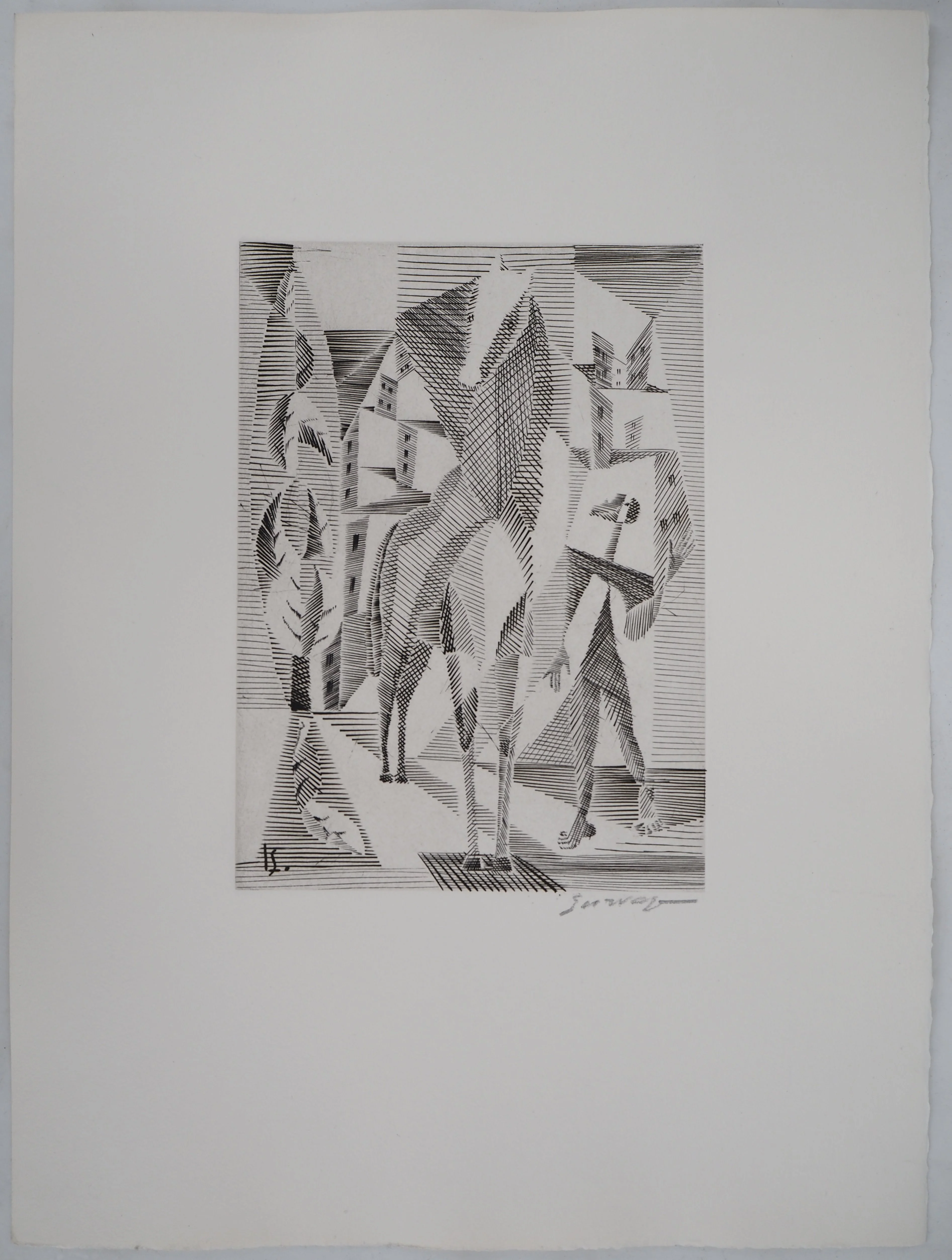 Léopold SURVAGE : Cavalier cubiste, Gravure originale signée - Image 5