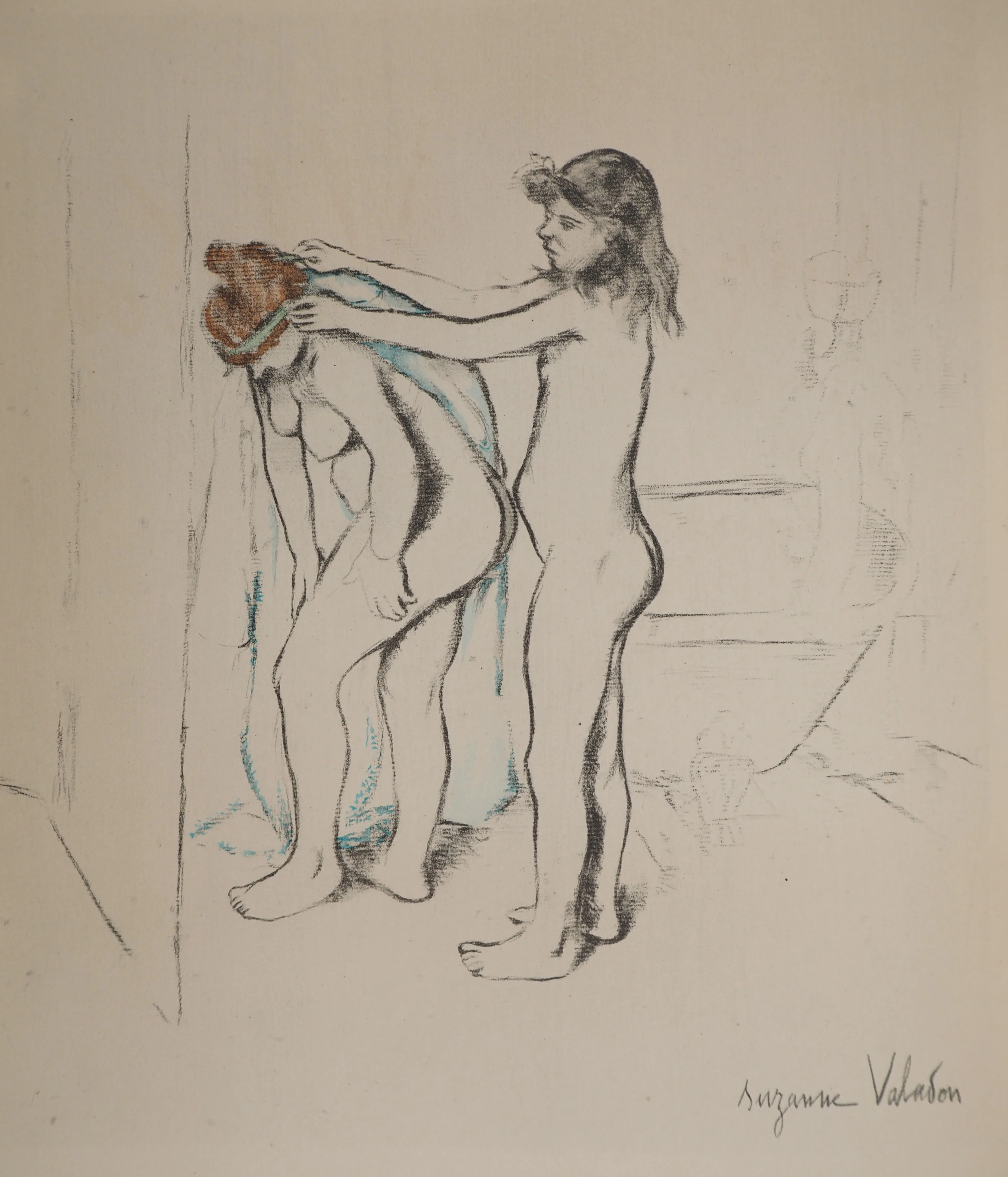 Suzanne VALADON : La toilette, Filles s'essuyant, Lithographie signée