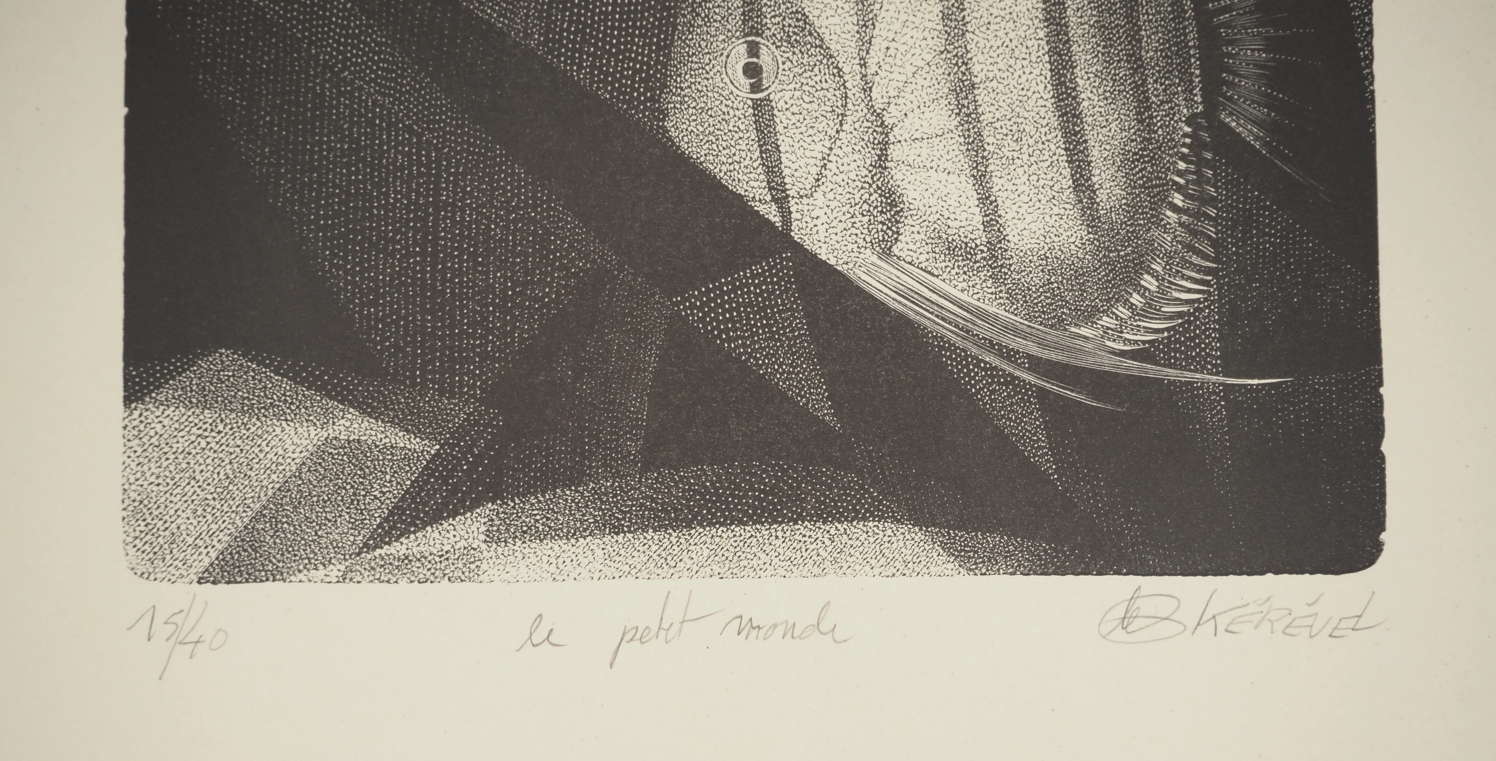 Tiennick KEREVEL : Le petit monde de l'aquarium, Gravure originale signée - Image 2