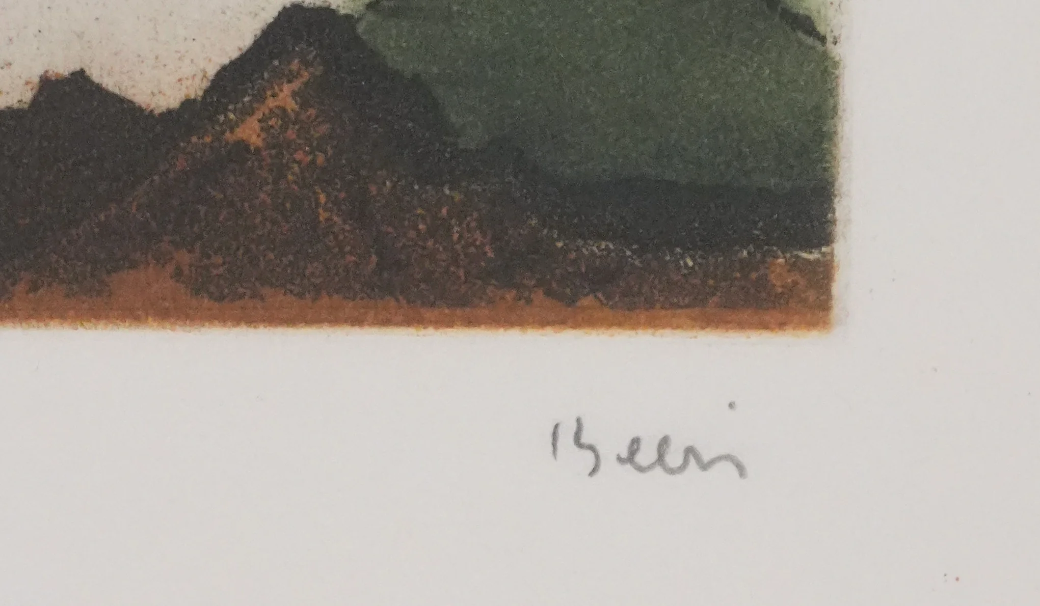 Tuvia BEERI : Montagne et éclipse, Gravure originale signée - Image 2