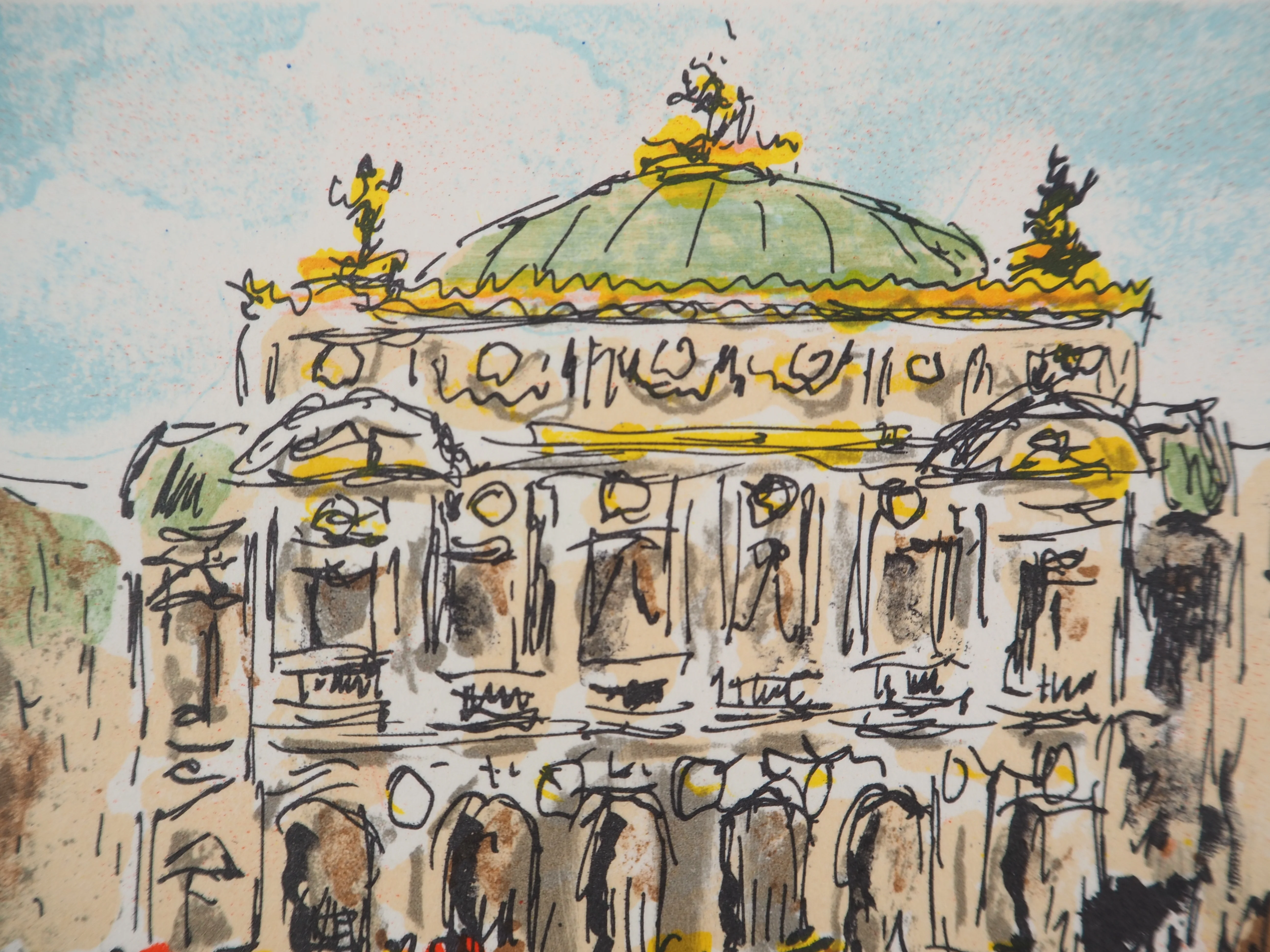 Urbain HUCHET : L'arrivée à l'Opéra Garnier, Lithographie originale signée - Image 4
