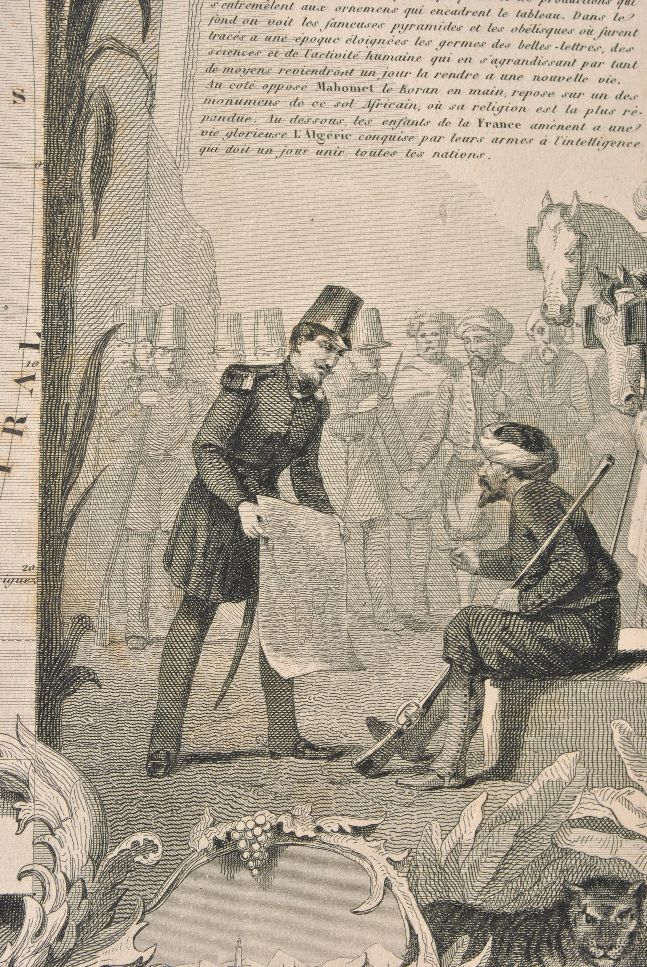 Victor LEVASSEUR : Carte ancienne de l'Afrique et limites, Gravure originale - Image 12