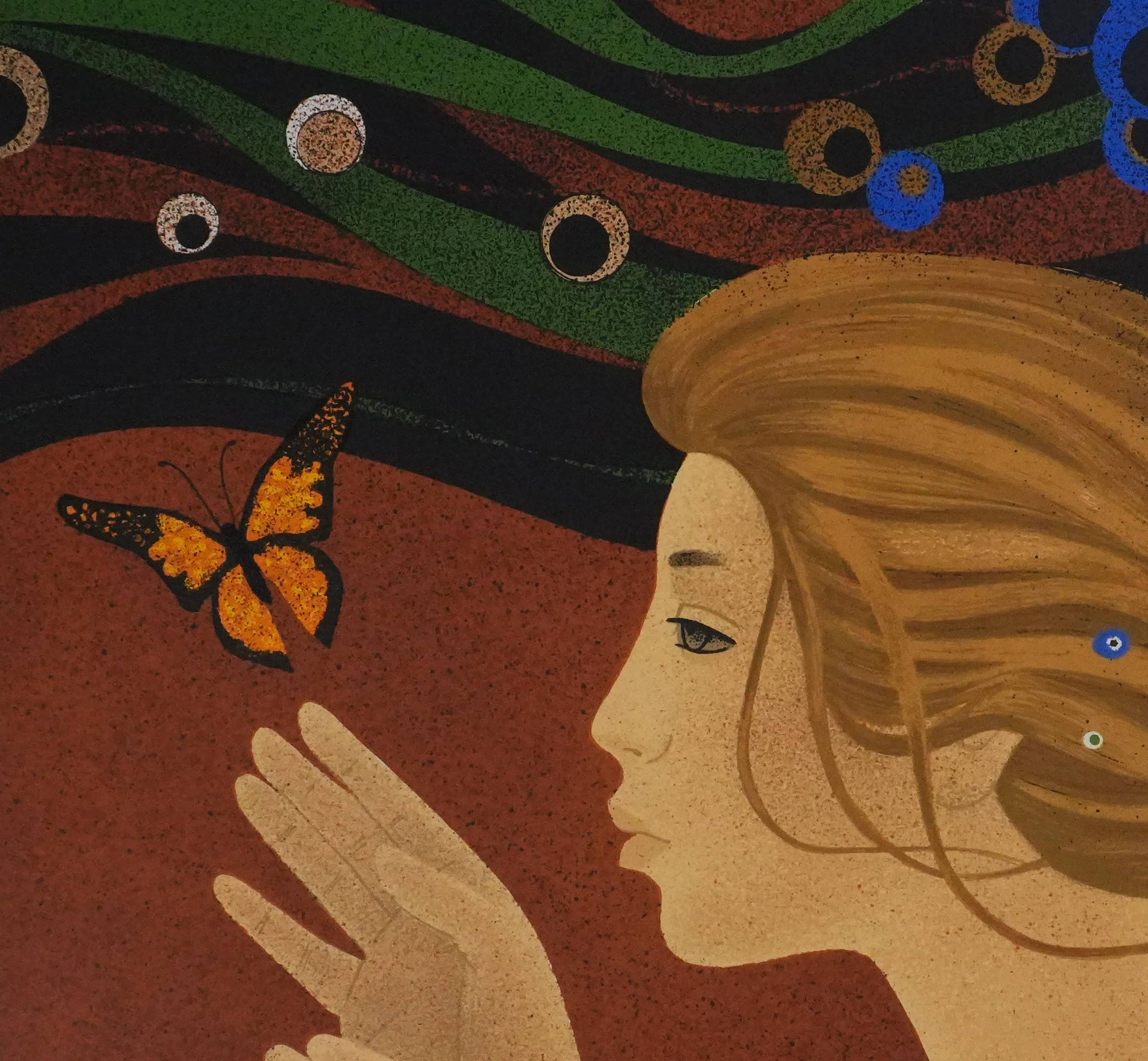 Yves GANNE : La femme au papillon, Lithographie originale signée - Image 5