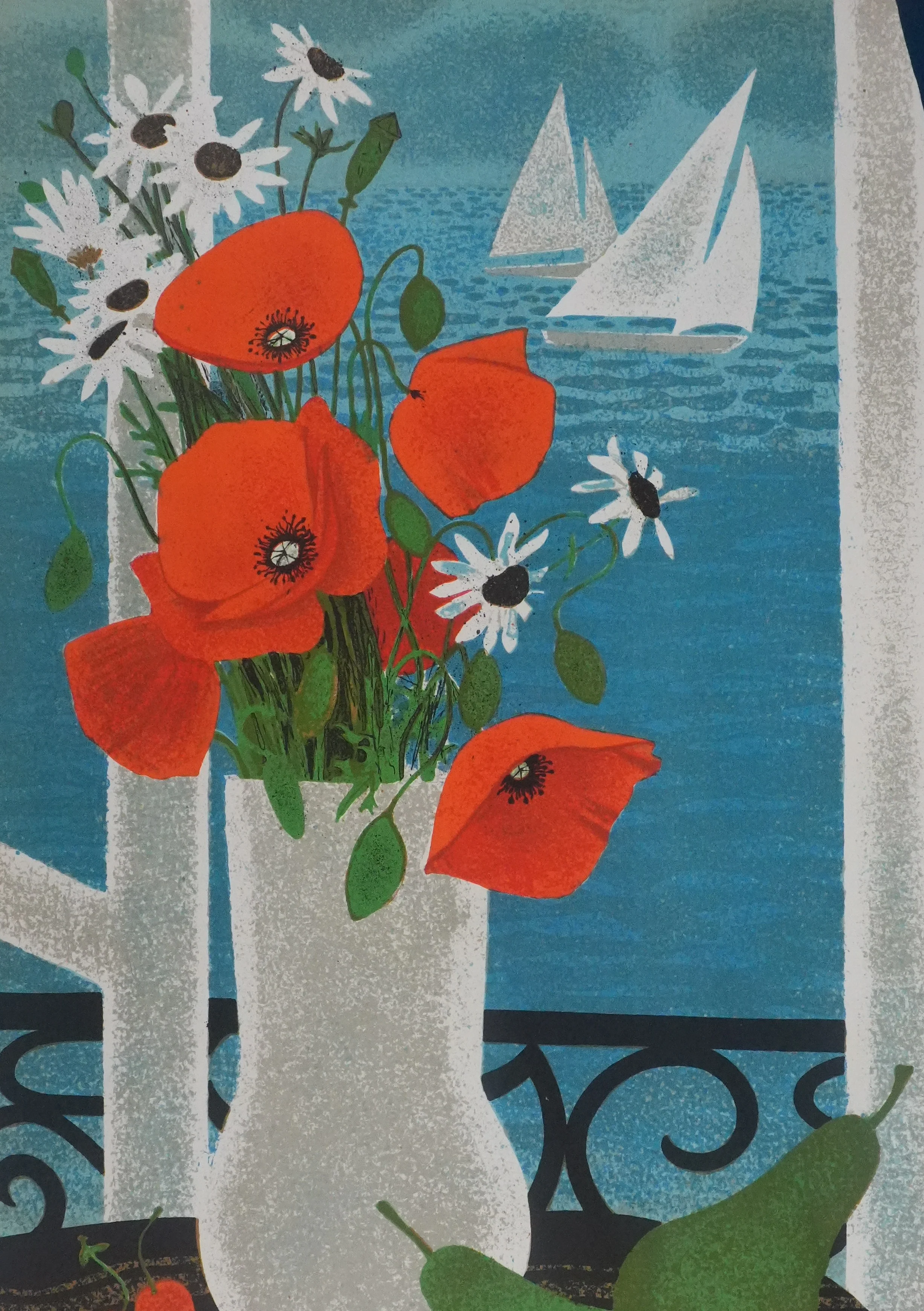 Yves GANNE : Les coquelicots devant la mer, Lithographie originale signée - Image 4