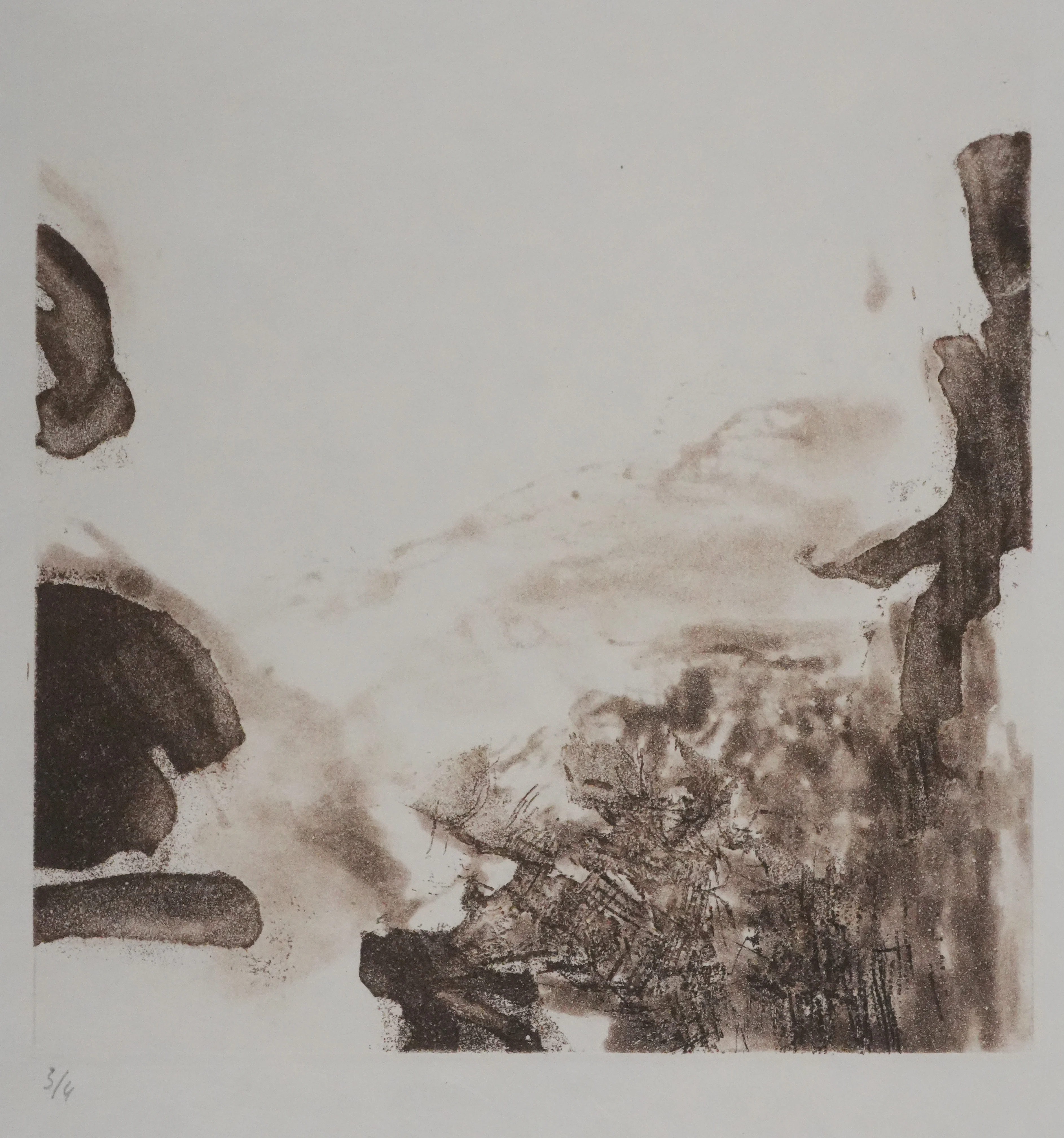 ZAO Wou-Ki : Reflets de l'étang (Etat brun), Gravure originale - Image 2