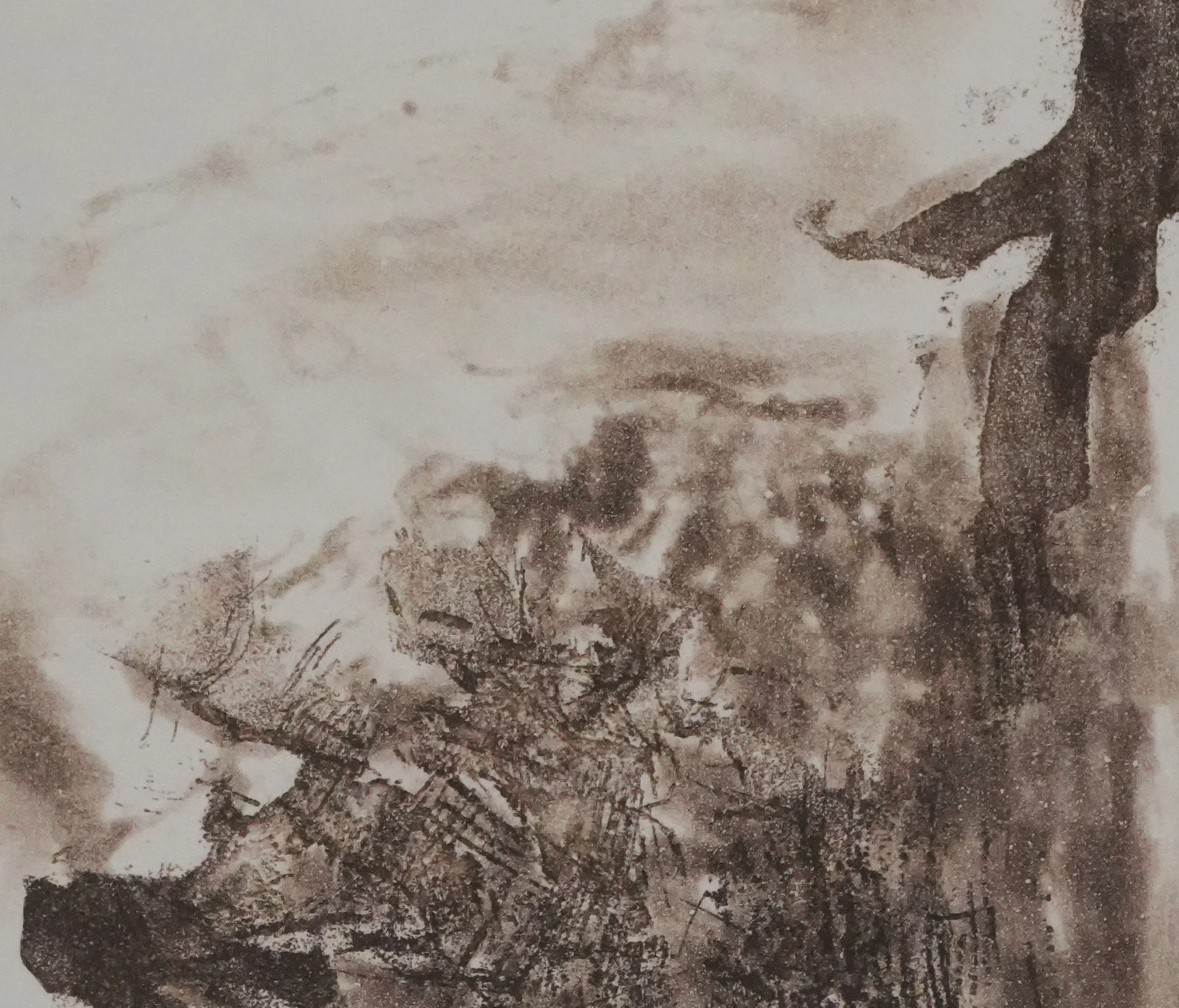 ZAO Wou-Ki : Reflets de l'étang (Etat brun), Gravure originale - Image 6
